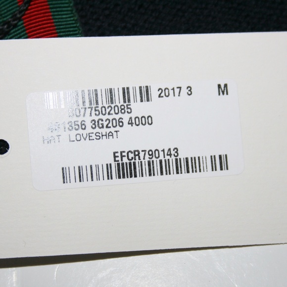 Gucci "Loved" Sequin Wool Web Beanie Hat - Picture 3 of 6